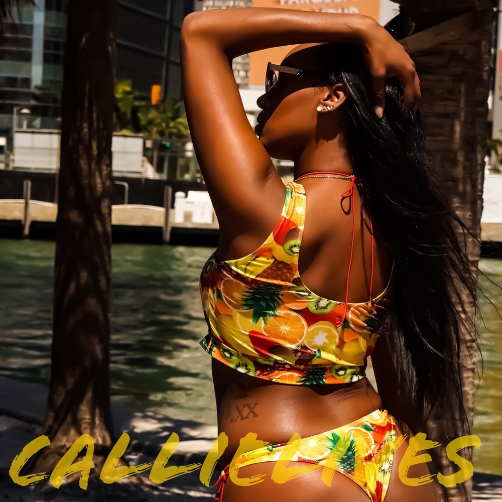 Stasia Fruit: Smoothie Yellow & Red Laced Bikini - Picture 6 of 8